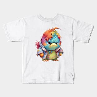 Colorful Bird Cute Adorable Humorous Illustration Kids T-Shirt